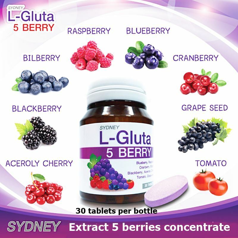 Sydney L-Gluta 5 Berry Plus Whitening Vitamins – 30 Tablets
